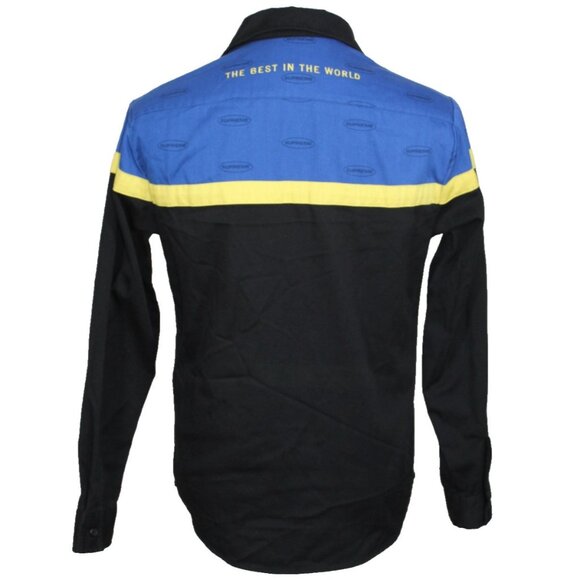 SUPREME COLOR BLOCKED WORK SHIRT BLUE BLACK SMALL - Picture 2 of 7